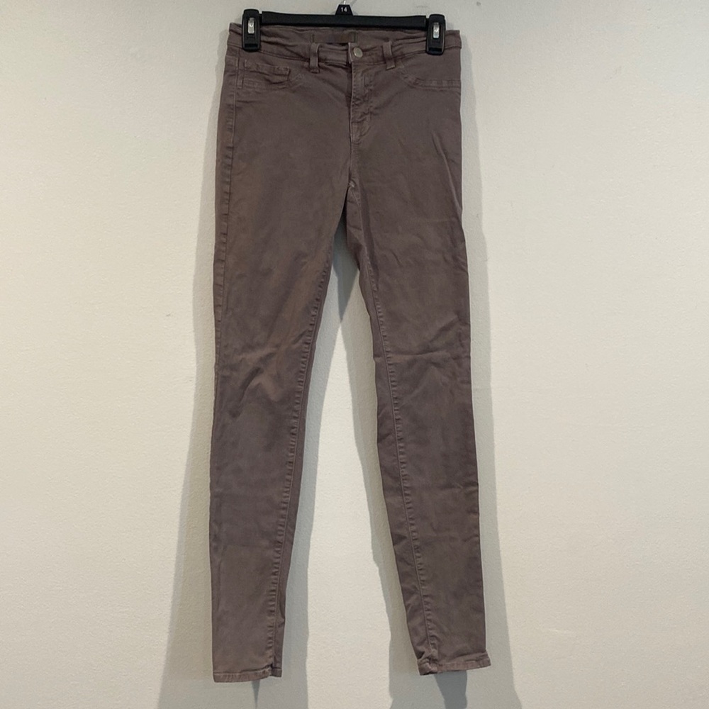 J Brand Solid Gray Denim Skinny Leg Jeans - Size 27